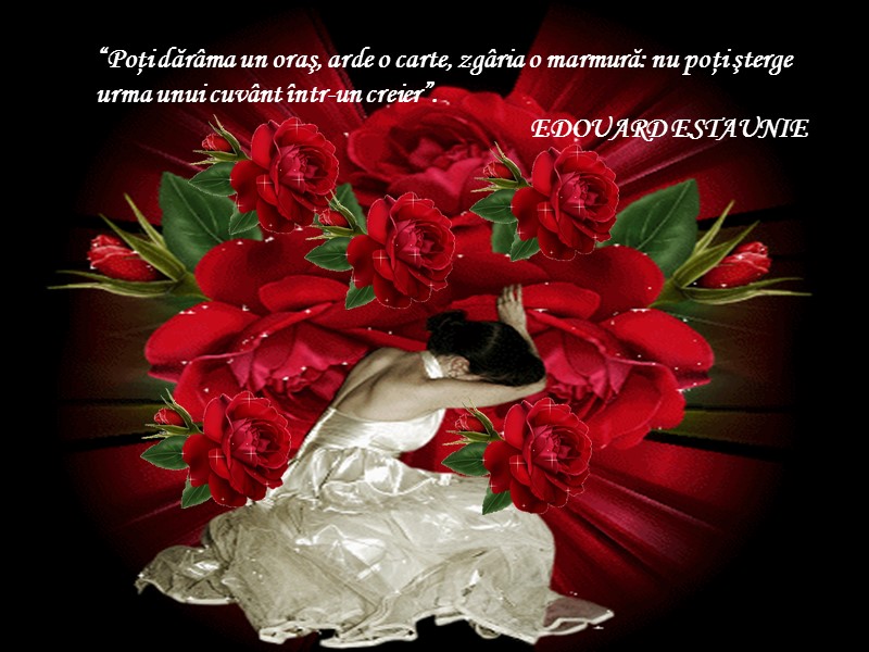 “Poţi dărâma un oraş, arde o carte, zgâria o marmură: nu poţi şterge urma